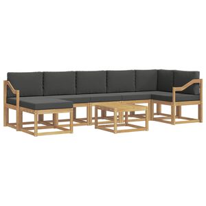 vidaXL V&auml;li diivanikomplekt 8 pcs Valge ja antratsiit Pol&uuml;ester