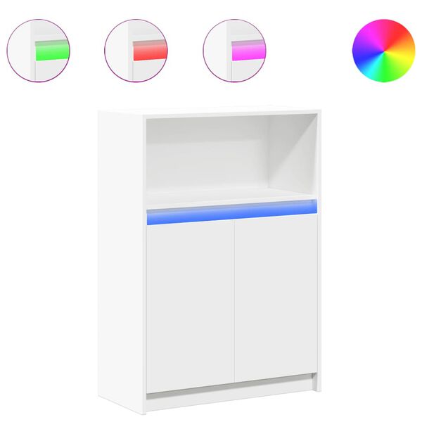 vidaXL puhvetkapp LED-tulega, valge, 72 x 34 x 100 cm, tehispuit