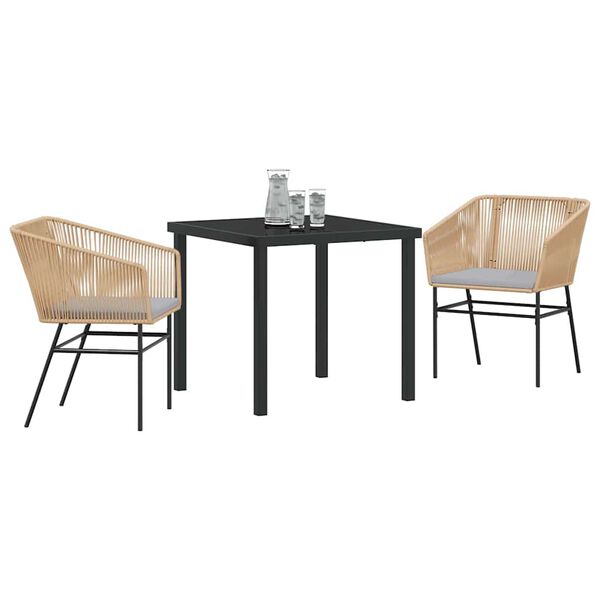 vidaXL Aia s&ouml;&ouml;gilaudade komplekt 3 pcs Pruun Pulberv&auml;rvitud teras