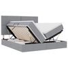 vidaXL LED-iga voodiraam koos madratsiga Helehall 200 x 200 cm kangas