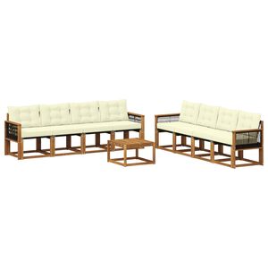 vidaXL V&auml;li diivanikomplekt padjaga 9 pcs Looduslik ja kreem