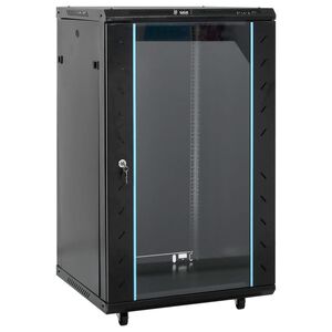 vidaXL 18U serverikapp, 19" IP20, must, 60 x 60 x 100 cm