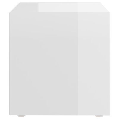 vidaXL telerikapp, kõrgläikega valge, 37x35x37 cm, puitlaastplaat