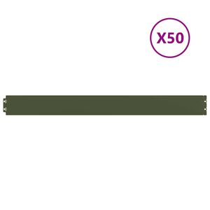 vidaXL muru&auml;&auml;red 50 tk oliivroheline 10x103 cm k&uuml;lmvaltsitud teras
