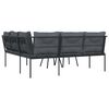 vidaXL aiadiivani komplekt koos patjadega, must, teras ja tekstileen
