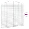 vidaXL kaarekujulised gabioonkorvid 13 tk, 200x30x200/220 cm, raud