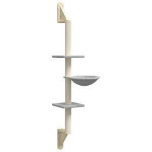 vidaXL seinale kinnitatav kassi kraapimispost, helehall, 142,5 cm