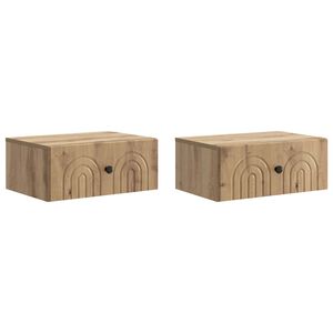 vidaXL Seinale kinnitatav &ouml;&ouml;tis 2 pcs Artisan tamm 49 x 34,5 x 20 cm