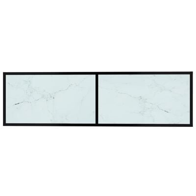 vidaXL telerialus, valge marmor, 140 x 40 x 40,5 cm, karastatud klaas