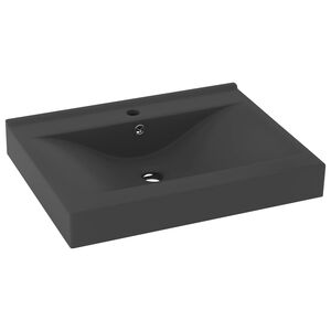 vidaXL luksuslik valamu kraaniavaga matt tumehall 60x46 cm keraamiline