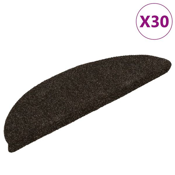 vidaXL isekleepuvad trepimatid, 30 tk, 56 x 17 x 3 cm, tumepruunid, poolringikujulised