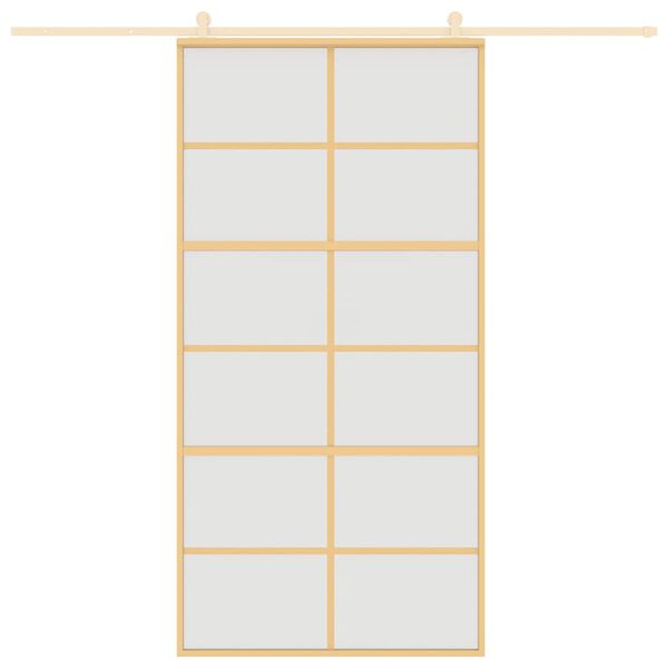 vidaXL liuguks, kuldne, 102,5x205 cm, matt ESG-klaas ja alumiinium