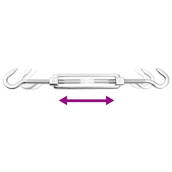 vidaXL 8-osaline päikesevarju tarvikute komplekt roostevabast terasest
