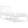 vidaXL metallist voodiraam peatsiga, ilma madratsita, valge, 75x190 cm