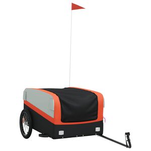 vidaXL jalgratta haagis, must ja oranž, 45 kg, raud