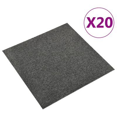 vidaXL põranda plaatvaibad 20 tk, 5 m², 50 x 50 cm, antratsiithall