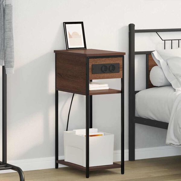 vidaXL &Ouml;&ouml;lambi kapp Pruun tamme 41 x 28 x 76 cm Tehispuit