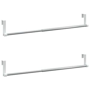 vidaXL kardinapuud 2 tk, valge ja h&otilde;bedane, 40-60 cm, alumiinium