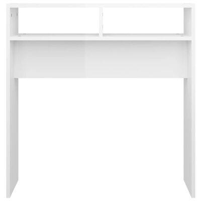 vidaXL konsoollaud, kõrgläikega valge, 78x30x80 cm, puitlaastplaat