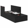 vidaXL Voodi hoiukohaga raam uksega Must tamm 90 x 190 cm Tehispuit