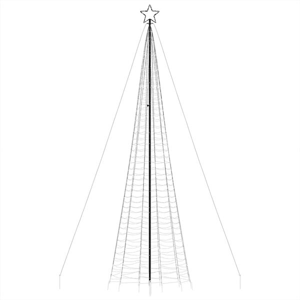 vidaXL LED j&otilde;ulupuu naeltega, 1534 LEDi, v&auml;rviline, 500 cm
