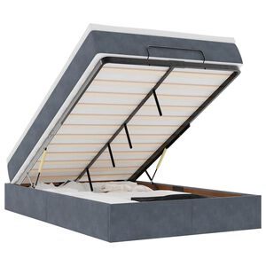 vidaXL Ottomani voodi madratsiga, tumehall, 120x190 cm, samet