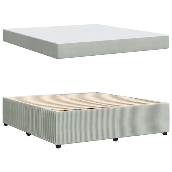 vidaXL Voodi raam madratsiga Helehall 180 x 200 cm kangas