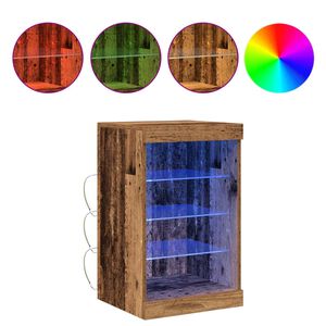 vidaXL LED Kummuti Vana puit 41 x 37 x 67 cm Tehispuit