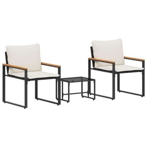 vidaXL M&ouml;&ouml;blisete padjaga 3 pcs Must ja kreemvalge Rotang