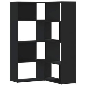 vidaXL 4-korruseline raamaturiiul must 85x85x140 cm tehispuit