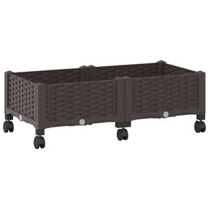 vidaXL Aiakast v&auml;hemalt ratastega Pruun 80 x 40 x 29 cm PP