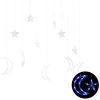 vidaXL haldjatuled tähed ja kuud, puldiga, 138 LEDi, sinine