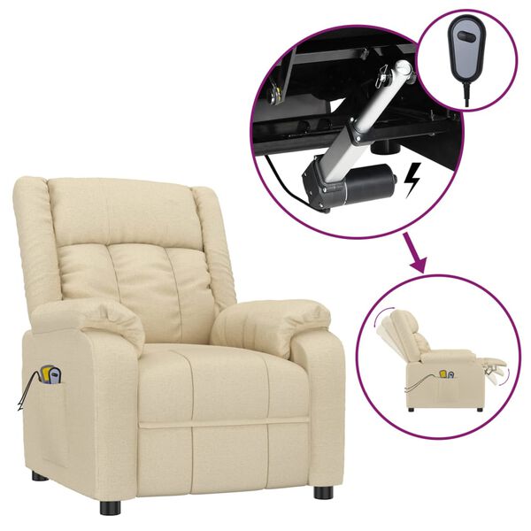 vidaXL elektriline massaažitool, kreemjas, kangas