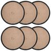 vidaXL Džuutalused 6 pcs Naturaalne ja must &Oslash; 30 cm 100% Tossa džuut