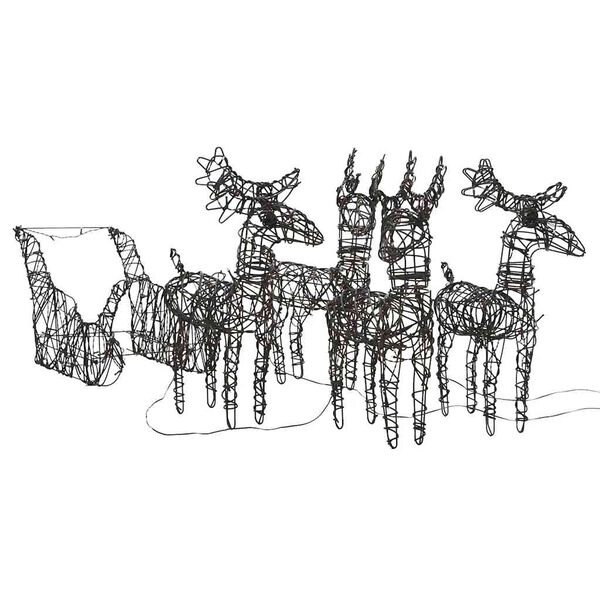 vidaXL j&otilde;ulukaunistus p&otilde;hjap&otilde;drad ja saan, 240 LEDi, soe valge, rotang