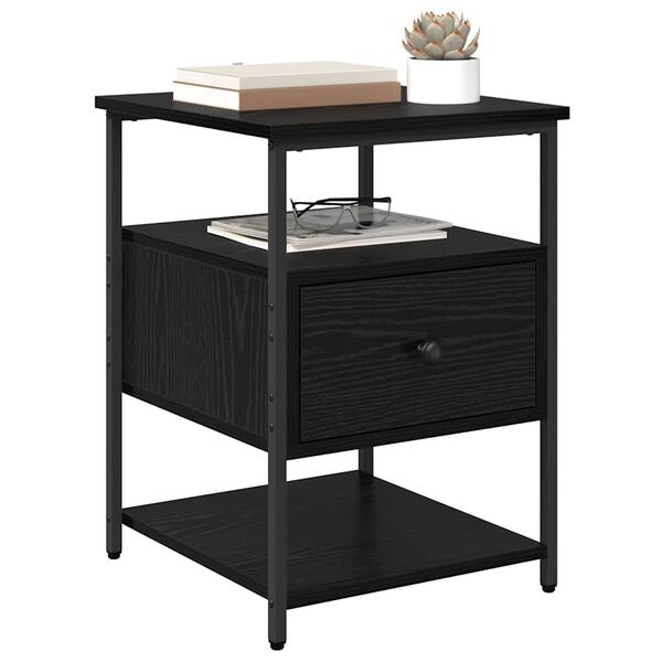 vidaXL &Ouml;&ouml;lambi kapp sahtliga 2 pcs Must tamm 40 x 42 x 56 cm Tehispuit