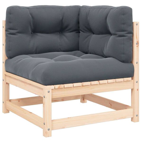 vidaXL aia nurgadiivan antratsiithallide patjadega, toekas männipuit