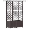 vidaXL T&otilde;stetud Padi Kase ja Katusega Pruun 124 x 40 x 138 cm PP