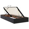 vidaXL Voodi hoiukohaga ja madratsiga Must 100 x 200 cm Kunstnahk