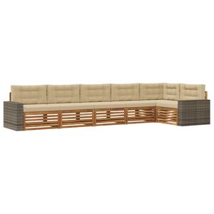 vidaXL V&auml;li diivanikomplekt 6 pcs Looduslik ja beež