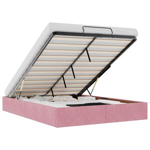 vidaXL Ottomani voodiraam ilma madratsita, roosa, 140x190 cm, samet