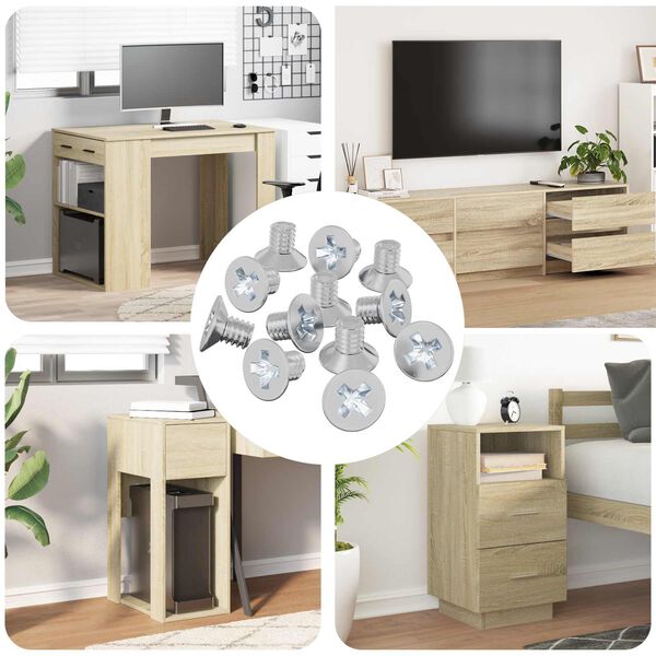 vidaXL S&uuml;vistatud peaga kruvid 12 pcs H&otilde;bedane M4 x 6 mm Raud