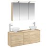 vidaXL Vannitoa m&ouml;&ouml;bleset 4 pcs Sonoma tamm Tehispuit ja klaas