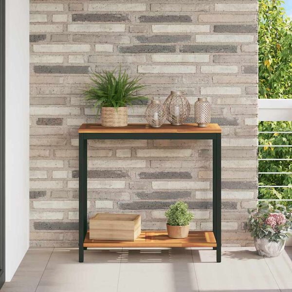 vidaXL Välilaud ladustamisega Naturaalne ja must 80 x 35 x 75 cm