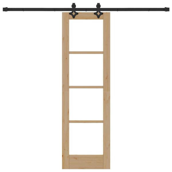 vidaXL Libisev uks Neutraalne 61 x 198,5 cm Soe männipuit ja klaas