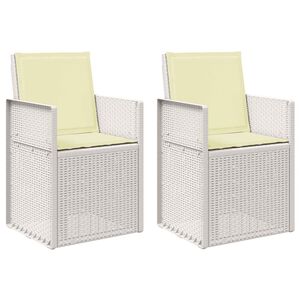 vidaXL Aia Toitlustustoolid 2 pcs Valge ja kreemjas PP