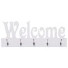 vidaXL seinale kinnitatav riidenagi, WELCOME, valge, 74 x 29,5 cm