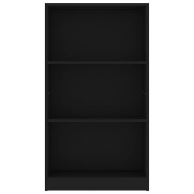 vidaXL 3-korruseline raamaturiiul must 60x24x108 cm tehispuit