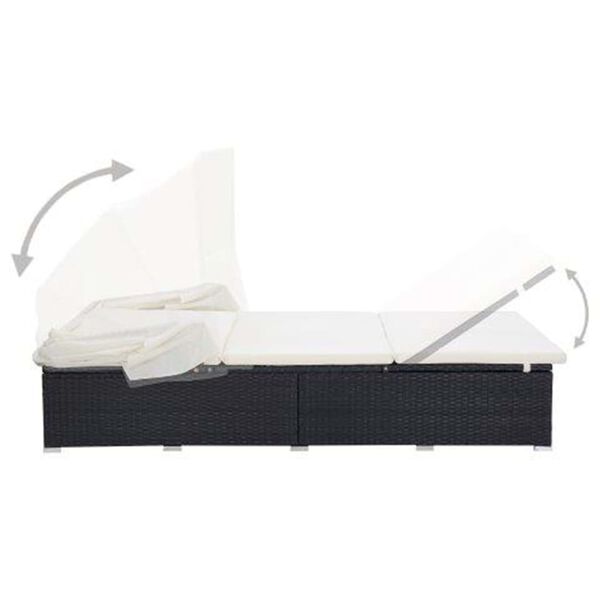 vidaXL kaheinimese p&auml;evitustool, pehmendus, pol&uuml;rotang, must