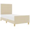 vidaXL Voodi raam peaga cream 90 x 190 cm kangas